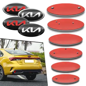 1Pcs 3D ABS Car Hood Front Grille Badge Logo Rear Trunk Emblem Sticker Decoration Accessories For KIA k3 k5 Rio Ceed Sorento Cerato Optima Picanto  Soul GT-Line K9 Niro Car Decals