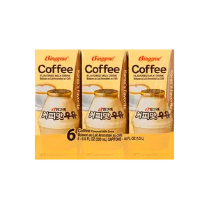 BINGGRAE Korean Coffee Milk Drink, 200ml x 6 Boxes - Authentic Korean Breakfast Beverage, K-Drama Favorite