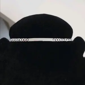 Silver 925 Engravable ID Super Flat Curb 120 Bracelet 4.5mm