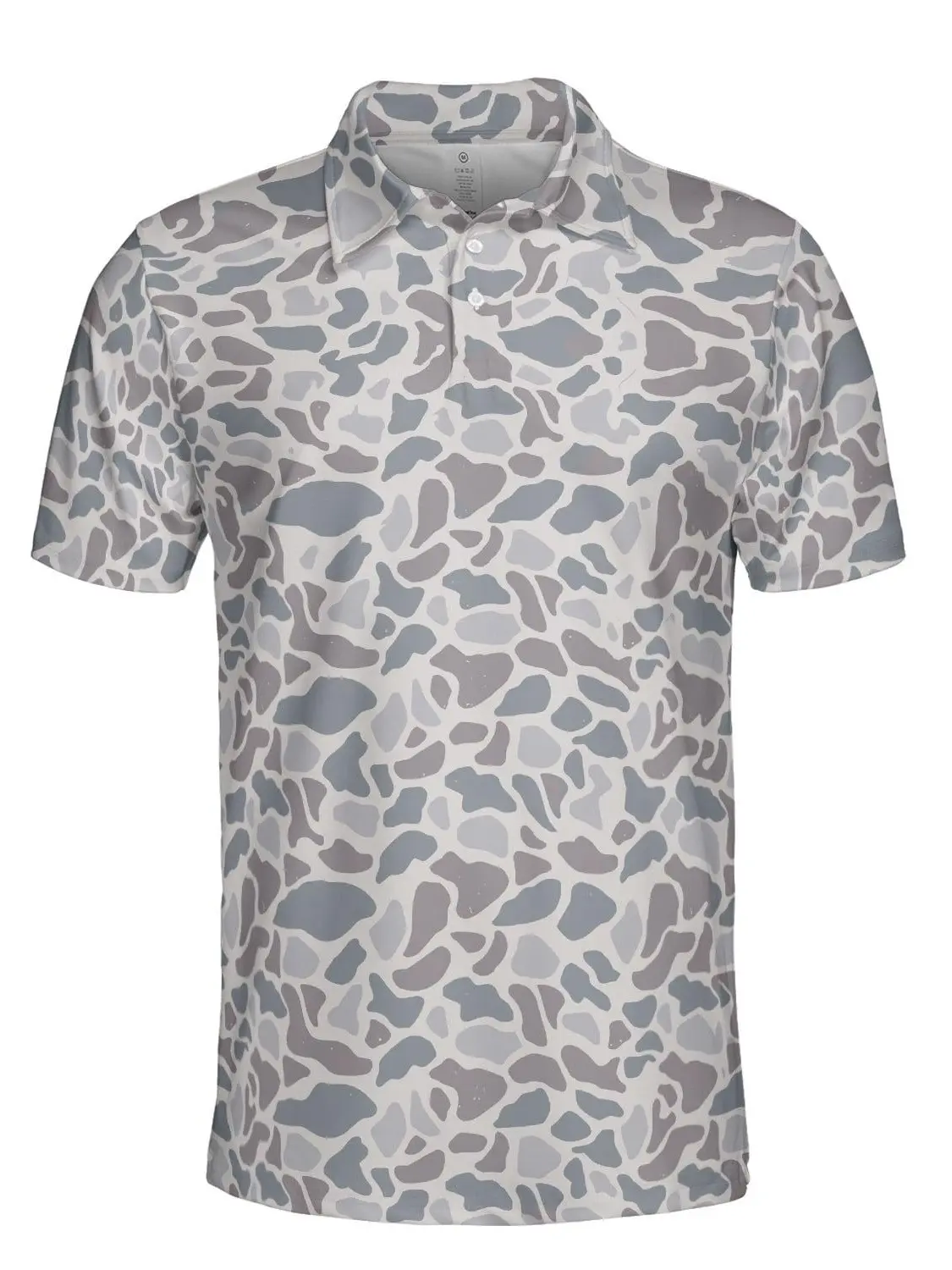 Deer Camouflage Golf Patten Polo Shirt Short Sleeve Outdoors Fishing Menswear Print Lightweight