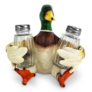 Salt and Pepper Shakers - Duck Holding