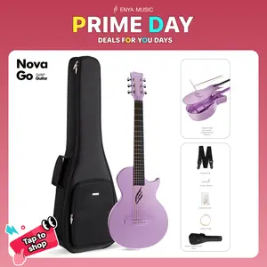 【Play Anywhere】Enya Nova Go Travel Guitar Carbon Fiber Guitar 1/2 Size Acoustic Lightweight Waterproof One-Piece Body for Beginners & Adults Outdoor Adventures Camping Beach acoustic guitar #Summervibes