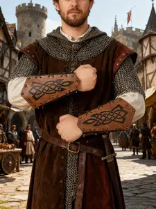 European Medieval Knight Cosplay Costume Role Play Vintage Sword Armor Wrist Guard, Single Piece Not Pair, Retro Style Accessory