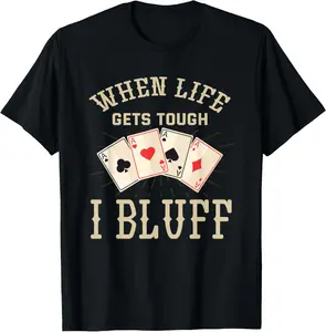 100% Cotton Unisex Funny Poker Player Graphic - Playing Poker T-Shirt