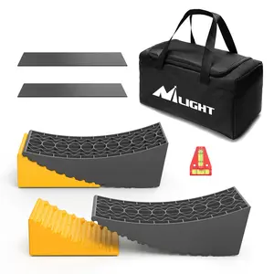 Nilight RV Leveler - 2 Pack Camper Leveling Blocks Ramp Support Dual Axles, Up to 35,000lbs, Fast RV Accessories Leveling System for Travel Trailer, Motorhome - Yellow