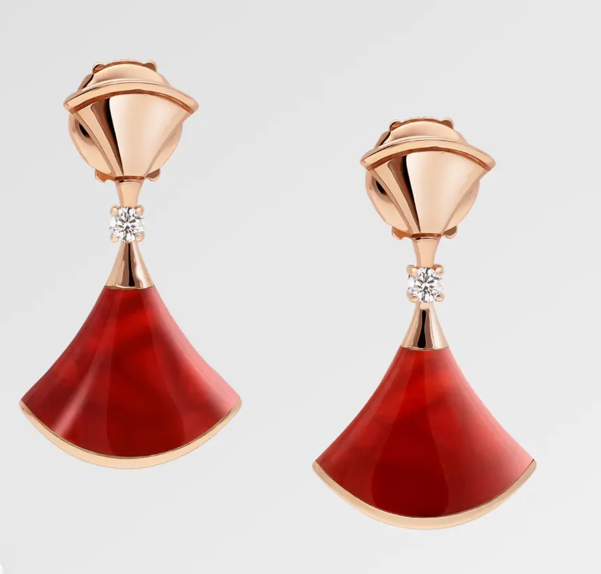 Pre-owned Bvlgari DIVAS' DREAM Earrings，1 dia，rose gold，2022 full set