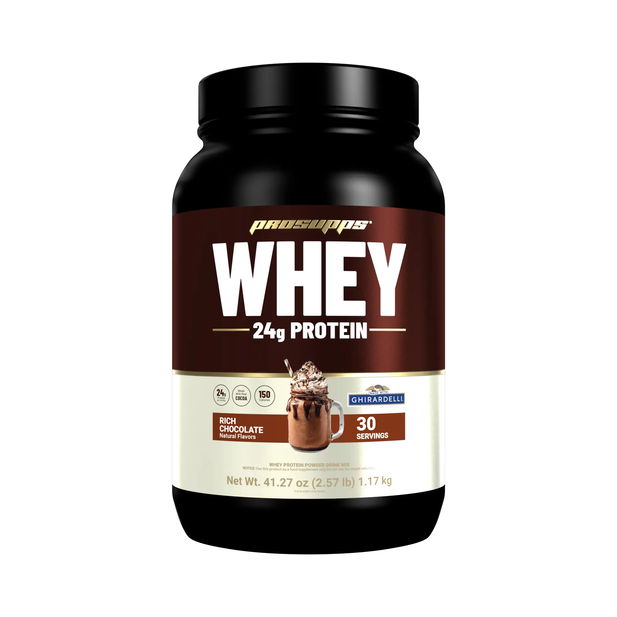 ProSupps Whey Protein Featuring Premium Ghirardelli Cocoa - Rich Chocolate Whey Powder - Fitness Cocoa Supplement, Supports Muscle Synthesis for Men and Women