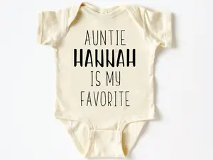 (100% Cotton) Custom Name Auntie Era  Baby Onesie – Cute & Funny Baby Bodysuits