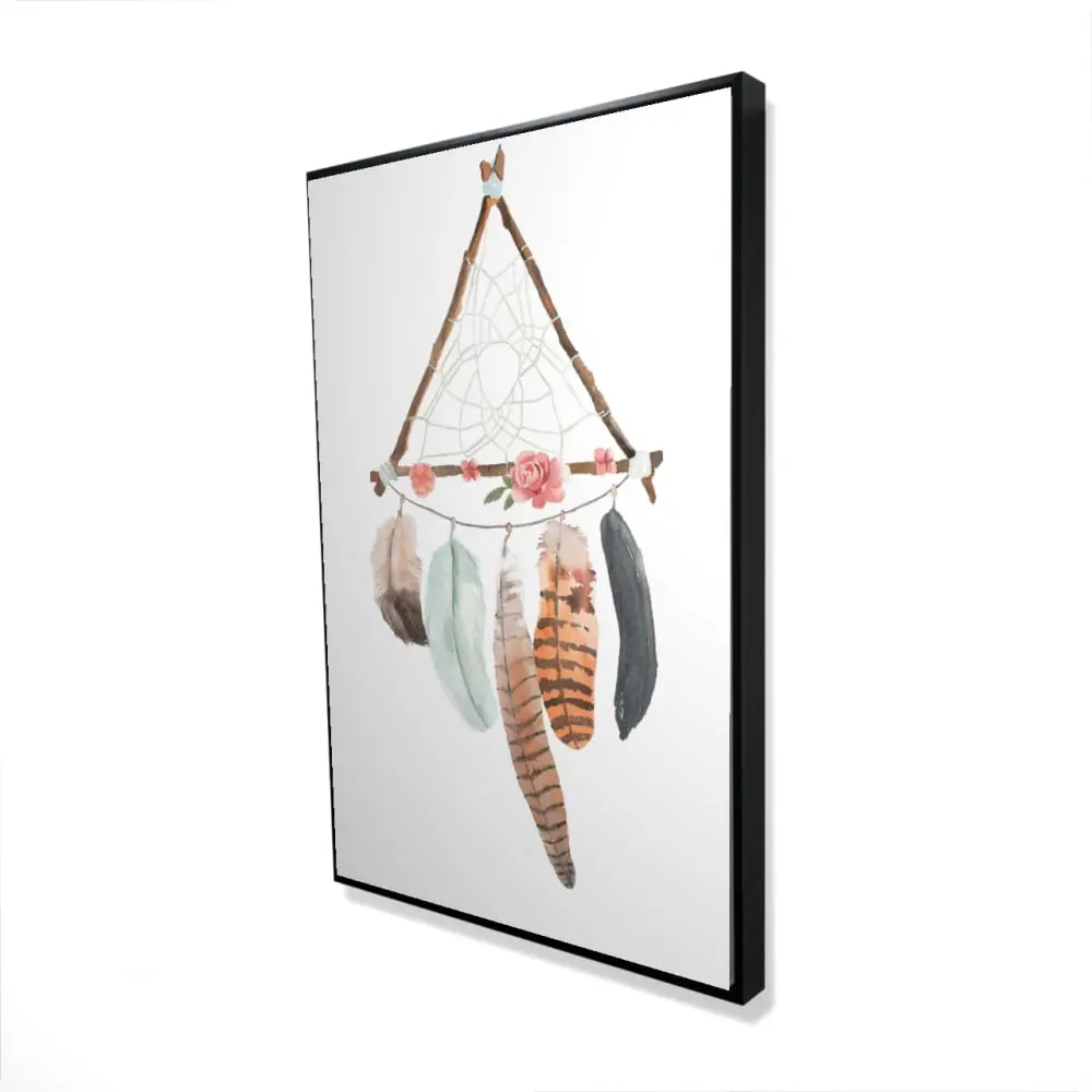 360 Stand Triangle Feather Art Hanging Wall Decor - 24x36 in. Hanging Artwork, Triangular Dream Catcher with Feathers, Home Supplies Decoration, Ideal Room Gift, Contemporary Hanging Decor