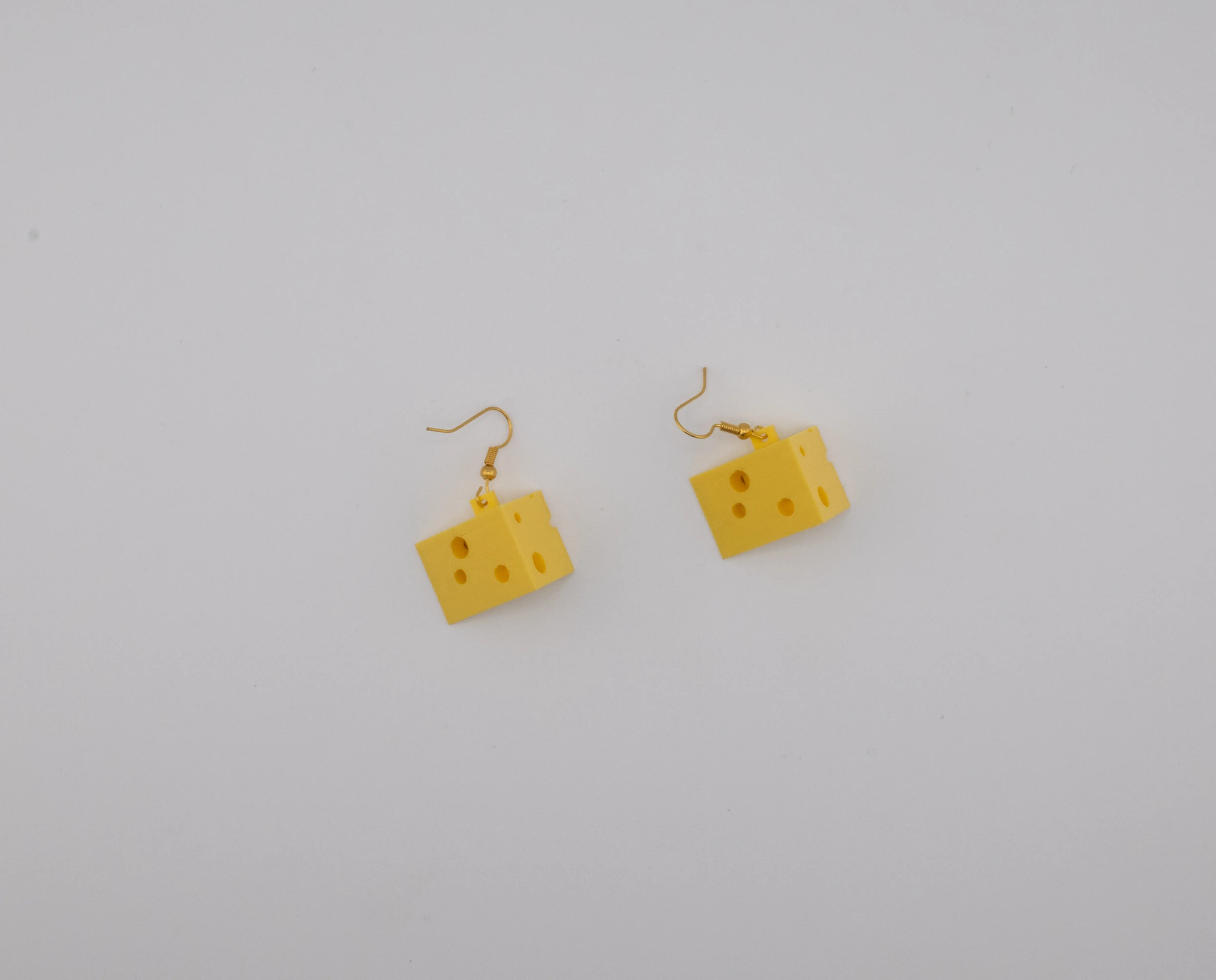 Cheese Wedge Dangle Earrings