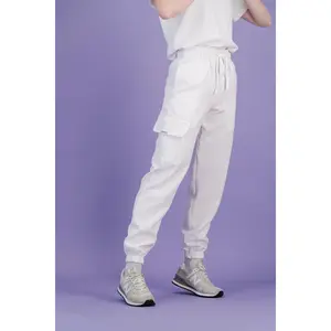 Women's Soft White Scrub Pants - Jogger Fit