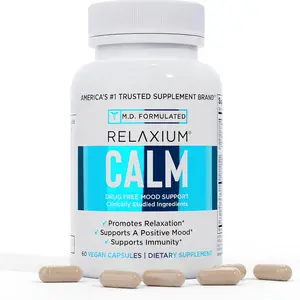 Calm Stress and Mood Balance Support Supplement with Ashwagandha 5 HTP GABA and Mushroom Blend Non Habit Forming Formula