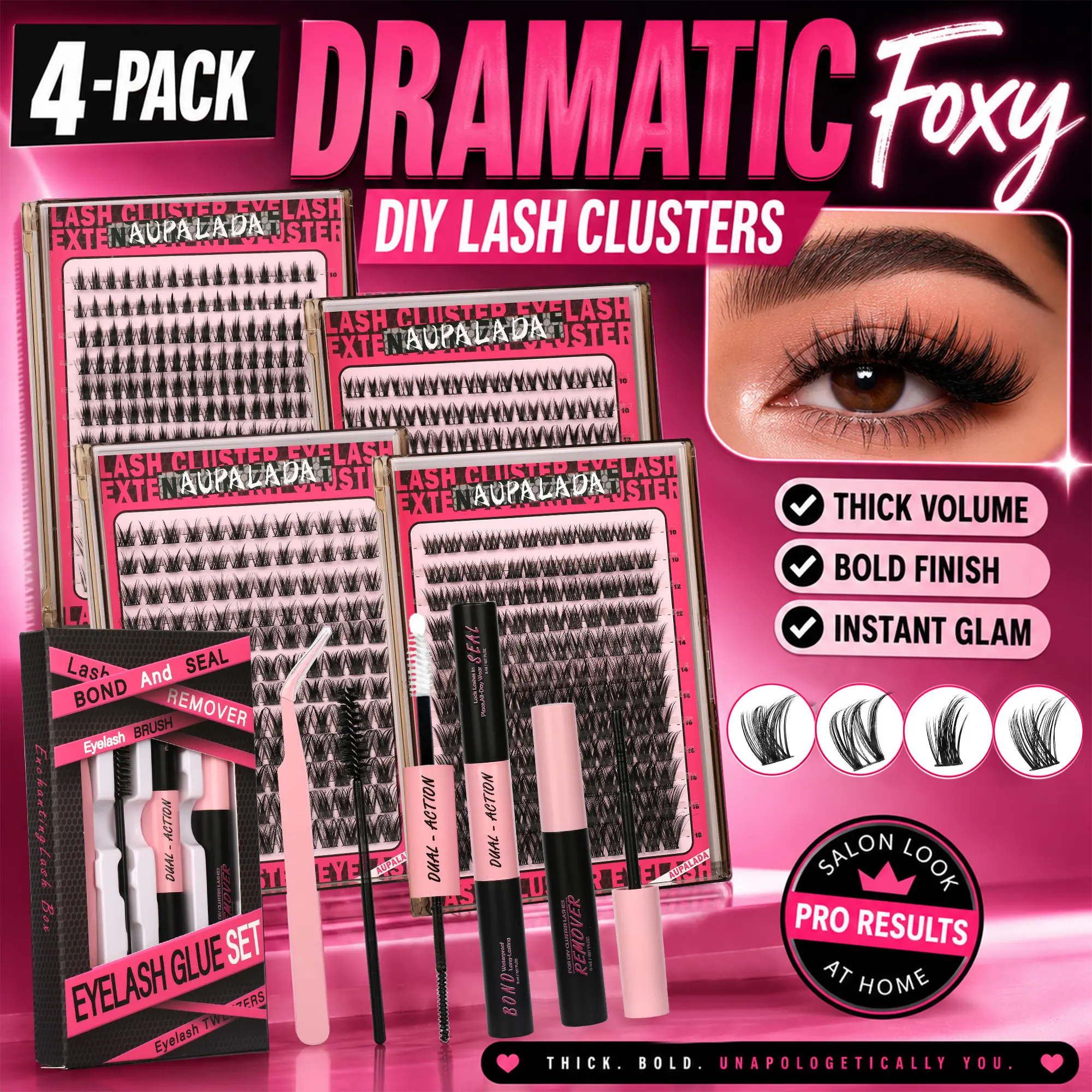 Amazing! 4 Styles MAX-PACK Cluster Lash Extension Gift Set