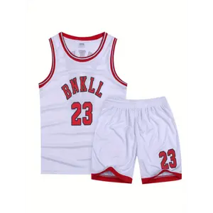 Featuring Breathable 2pcs Boys Breathable #23 Basketball Jersey Set, Casual Sleeveless Vest&Shorts, Quick-drying Tank Tops And Shorts For Training Competition Outdoor