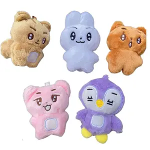 TXT Dolls Kpop Cartoon Soobin Beomgyu Same Plush Keyrings Q Styles Tutu Bar Two-Bar Doll Keychain Rings Bag Pendants Accessories