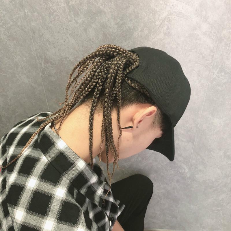 Outdoor sunshade and sun protection dreadlock wig hat all-in-one summer hip-hop braid wig men's headwear ready-to-wear ponytail