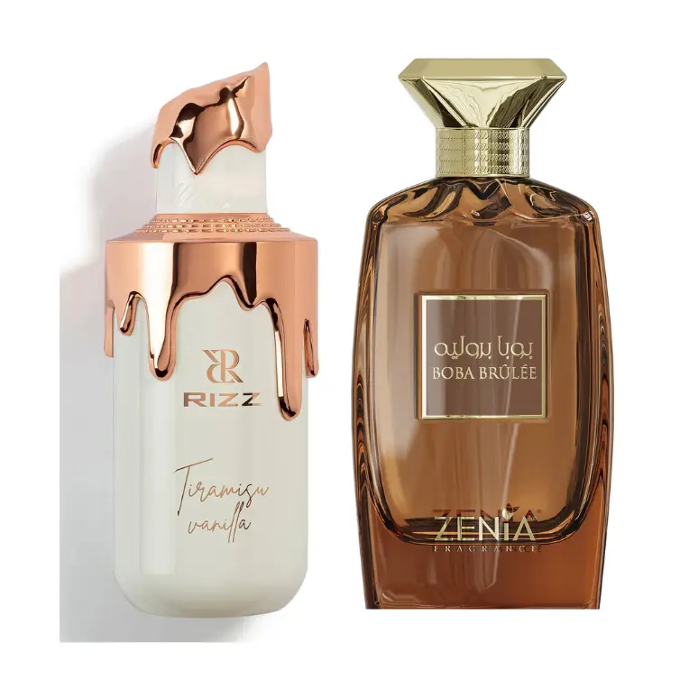 (2pc Sweet Cravings Bundle) Boba Brûlée + Rizz Tiramisu Vanilla by Zenia EDP Spray, 3.4oz