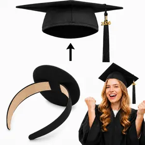 Graduation Cap Headband Insert - Invisible Anti-Fall Grad Hat Holder for Secure Fit - Designed for Thick/Curly Hair & Braids - Graduation for Students