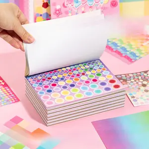 2 types, 1 type with 20 sheets simple sticker book, various patterns, basic versatile, coated paper material, minimalist style, DIY journal decoration, scrapbook, notebook sticker pack