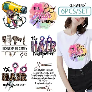 6 Sheets DTF Hot Stamping Transfer Film for T-shirts Hats Jeans, Reusable Iron on Heat Transfer Paper for DIY Crafts, Washer Safe Gold Foil Transfer Sheets for Men Women, Handcraft