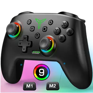 Wireless Switch Controller for Switch/OLED/PC,with RGB Light, Programmable, TURBO&Wakeup, NOT Incluede Game Console Accessories Smartphone