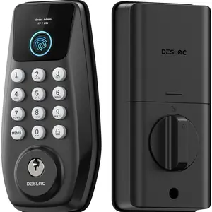 DESLOC Smart Fingerprint Deadbolt with LockVue |Fingerprint Door Lock, Keypad Deadbolt, Auto-Lock, Backlit Keys, Passage Mode, IP54 Waterproof, 12-Month Battery, BHMA Grade 3