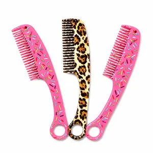 Butterfly Style Styling Comb with Leopard Print Handle, Unisex Foldable Grooming Tool for Hair, Portable for Travel & Cosplay, Hair Styling Combs
