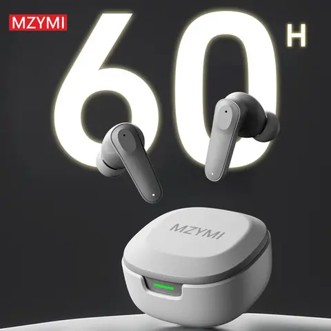 MZYMI ANC Oval In-Ear Electronic Earbuds - Bluetooth 5.4, PVC Build, Auto-Connect, 10-Hour Battery, High-Quality 20kHz Audio, Dual Mic Active Noise Cancellation, Surround Sound, 5V Chargeable, Non-Water Resistant, for Cellphones, School Use
