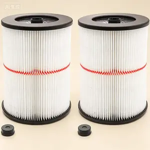 Replacement Wet Dry Vacuum Filter 2-Pack, General Purpose Air Filter for 5 Gallon & Larger Shop Vacs, Compatible with Craftsman 9-17816, Reusable Cartridge Filter for Dust and Debris