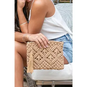 Aili's Corner Macrame Tassel Clutch