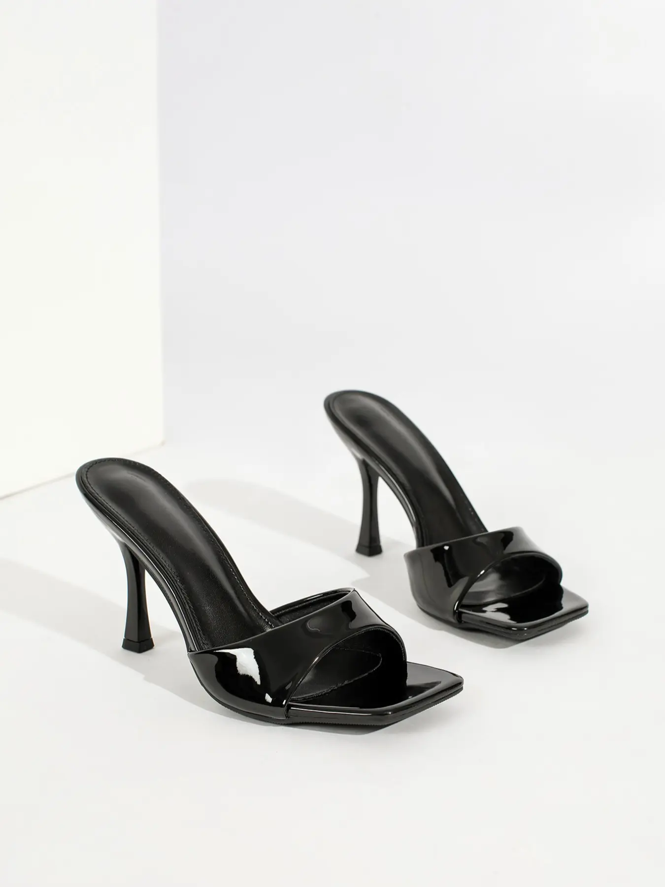 Women's Sexy 9cm Plain Rubber Sole Medium Width High Heeled Sandals
