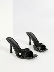 Women's Sexy 9cm Heel Fine Pointed Toe High Heels, Rubber Sole, Medium Width, Less Than Ankle Height, Plain Pattern, High Heeled Sandals