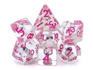 7-Piece Resin Polyhedral Dice Set for Dungeons & Dragons, Bunny-Themed Whimsical Design with Unique Sizes, RPG Dice for Tabletop Adventures, Suitable for Ages 2+