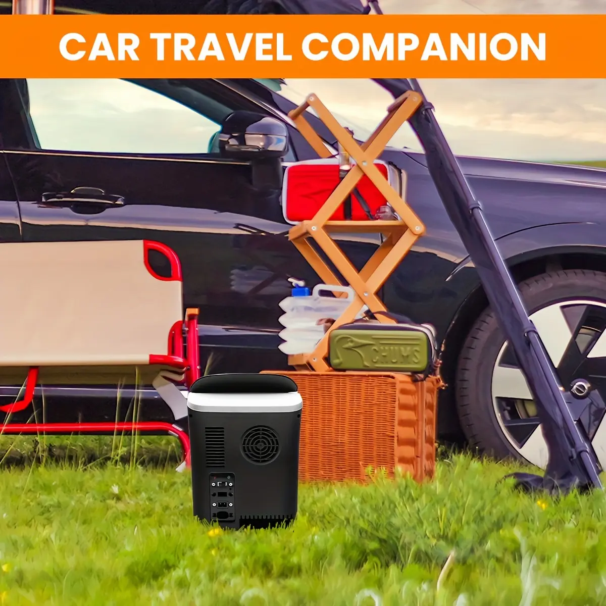 Camping & Commuting Dual-Mode Cooler Warmer, Car/RV Accessory with 1-Touch Switch, 7℃ Lowest Cooling for Freshness Lock, 65℃ Highest Heating for Food Warming, Energy-Saving, Low-Noise, Anti-Vibration Design