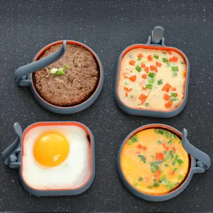 GOYLSER Silicone Egg Molds Pancake Molds for Kids, Silicone Egg Rings Pack of 4 for Frying Eggs, Nonstick Silicone Egg Mcmuffin Maker Pancake Rings baking supplies