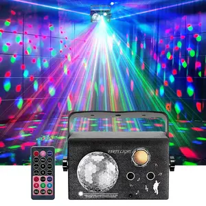 Square three in one LED magic ball , voice controlled pattern stage , remote control laser , disco rainbow atmosphere , gift , green laser, red laser, Christmas atmosphere , Halloween atmosphere  neon signs colorful  ocean  wave party event sound