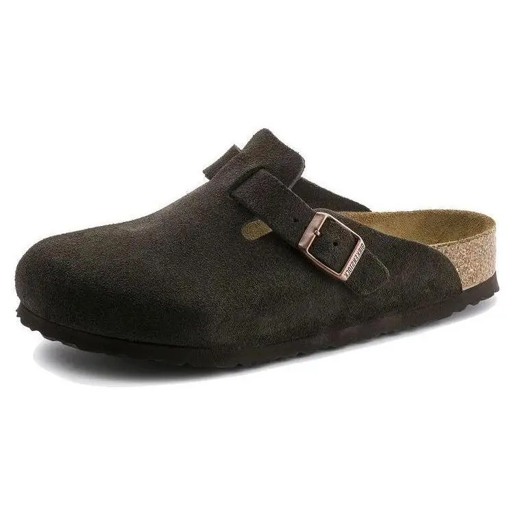Men's Birkenstock Boston Footwear - Soft Suede Shoe, Soft Footbed, Casual Wear Walking Shoes, Mocha Color