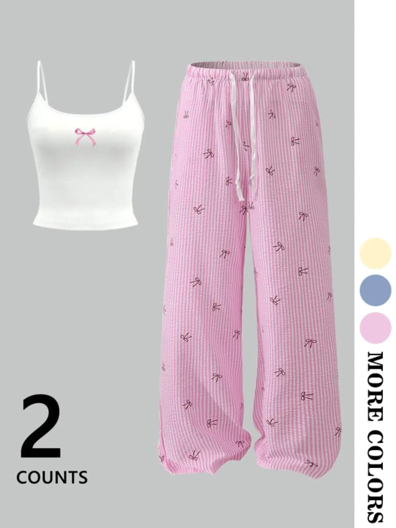 Women's Casual Tank Top and Long Pants Pajama Set Pjs, Pajama Outfit, Comfortable Daily Homewear, Fashion Nightwear, Loose-Fitting Print Loungewear Suit, Pajamas Lounge Set, Pj Sets