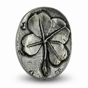 Clover Pocket Stone Pewter Good Luck Talisman