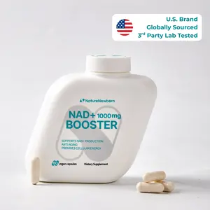 NR1000 Naturenewborn-NAD+ Supplement for Triple Anti-Aging, Energy, Focus-Vitamin & Wellness Dietary Healthcare Edible-60 Count Calcium Alpha Ketoglutarate Resveratrol Fitness