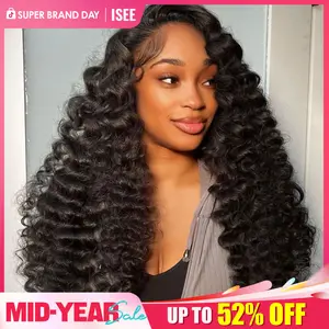 ISEE HAIR Human Hair Half Wig Loose Curly Glueless Drawstring Wig, Invisible Hairline, Seamless Blend, Flip Over Design, Minimal Leave-Out, Beginner Friendly, Quick Install, Natural Looking, Summer Hairstyles#SummerWins #DealsForYouDays