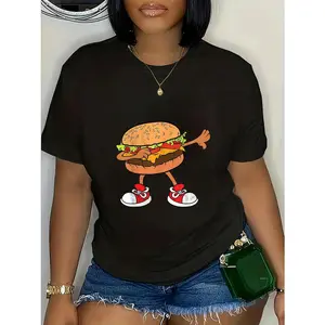 100% Cotton Funny Hamburger Dab Art Men Women Cheeseburger Lover T-Shirt