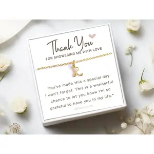 Baby Shower Hostess Gift Personalized Necklace Gift Baby Boy Shower Hostess Thank You Gift Baby Girl Shower Host Gifts Initial Name Necklace