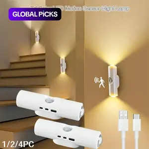 USB Rechargeable Motion Sensor Wall Light, Led Wall Light, 3000K-6000K Wall Mounted Night Light, Magnetic Wall Light for Wardrobe, Bathroom, Closet, Hallway, Toilet #GLOBAL PICKS