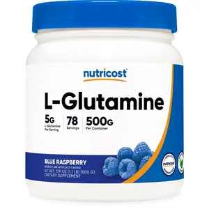 Nutricost L-Glutamine Powder (500G) (Blue Raspberry)