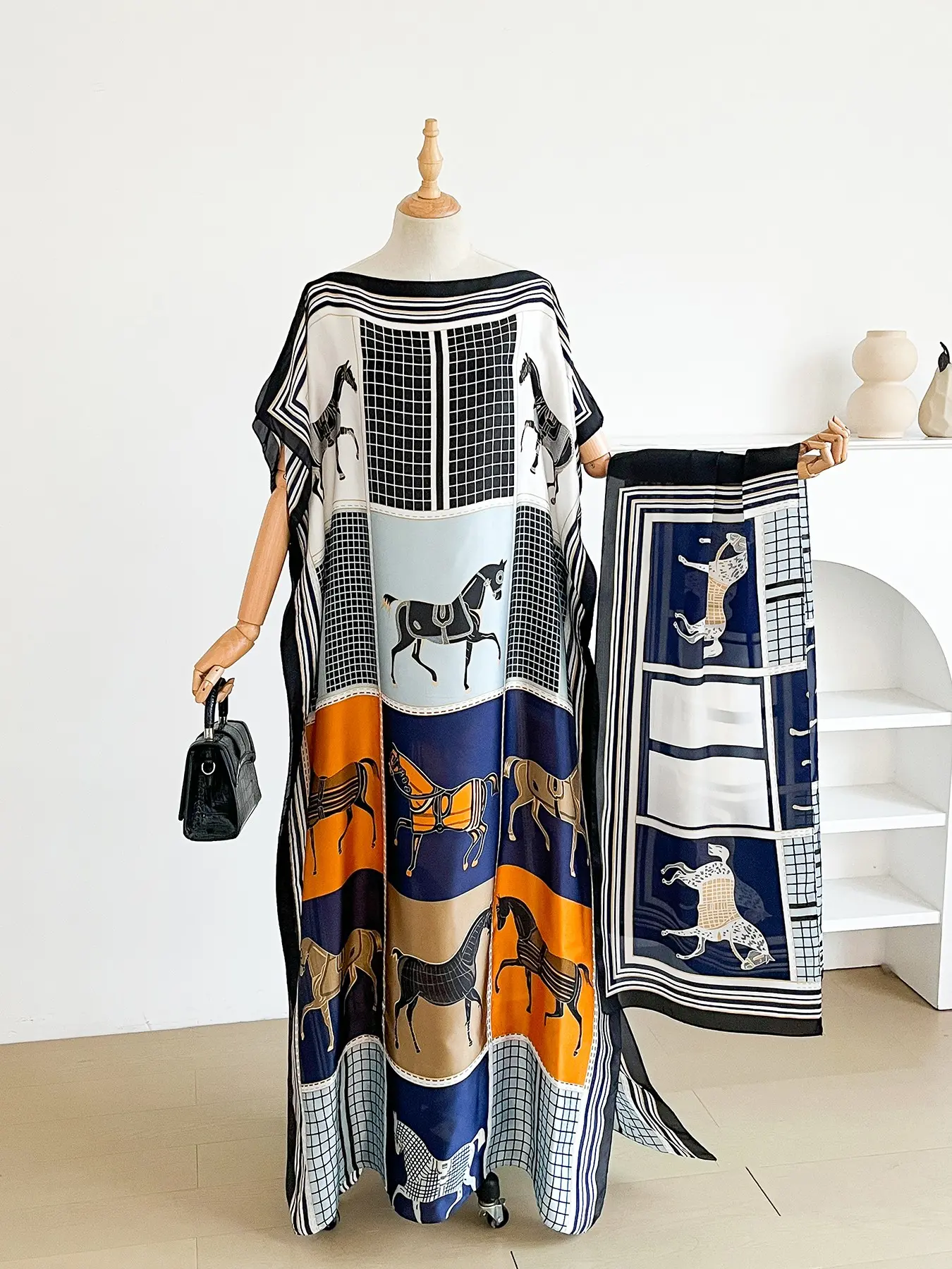 Women's Leopard Print Long Sleeve Kimono & Bandana Set, Casual Open Front Outerwear & Square Scarf Set for Beach Vacation, Ladies Clothes Accessories for All Seasons Women's Leopard Print Long Sleeve Kimono & Bandana Set, Casual Open Front Outerwear & Square Scarf Set for Beach Vacation, Ladies Clothes Accessories for All Seasons