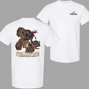 Fieldstone Wild Turkey Hunting Graphic Tee, Premium Outdoor Apparel, Comfortable Ideal for Hunters & Nature Enthusiasts, Unisex Menswear, Cotton Shirt