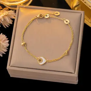 European And American Titanium Steel Heart Bracelet Women's 18K Gold Plated Light Luxury