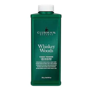 Clubman Reserve Whiskey Woods Cornstarch Powder, Post-Shave Grooming for Men (9 oz)