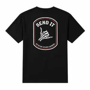 Send It Tactical Shirt Motivation Mindset Graphic Tee No Victory Without Sacrifice T-Shirt Tactical Streetwear Gym Shirt Edgy Skull Hand Graphic Tee for Men Women Casual Style Tee Casual Scoop Neck